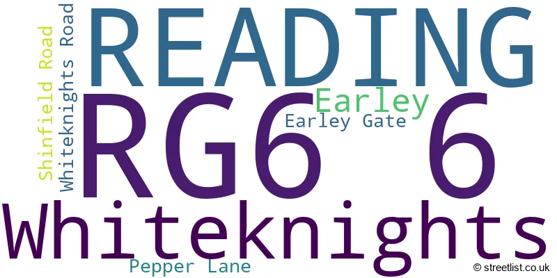 A word cloud for the RG6 6 postcode